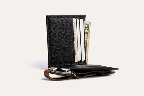 Men's Classic Leather Bifold Wallet – Pebbled Cowhide, 6 Card Slots