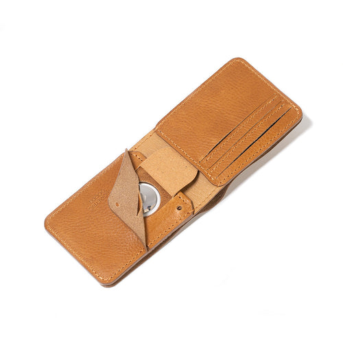 Handcrafted Leather AirTag Billfold Wallet – Fits US Dollar Bills, 7 Cards