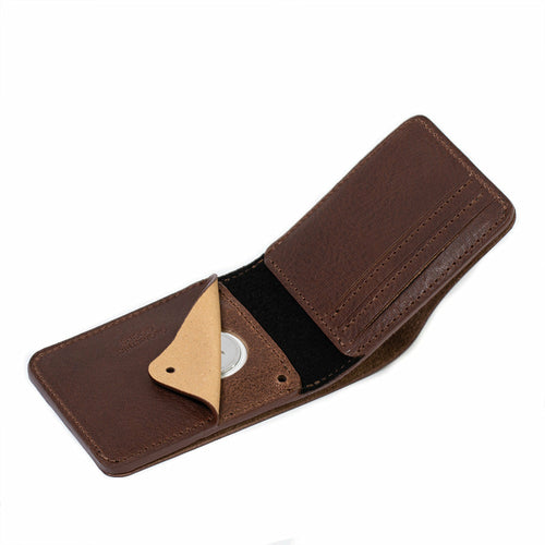 Handcrafted Leather AirTag Billfold Wallet – Fits US Dollar Bills, 7 Cards