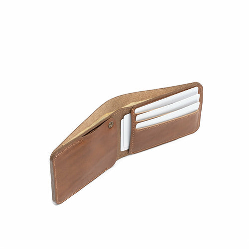 Handcrafted Leather AirTag Billfold Wallet – Fits US Dollar Bills, 7 Cards